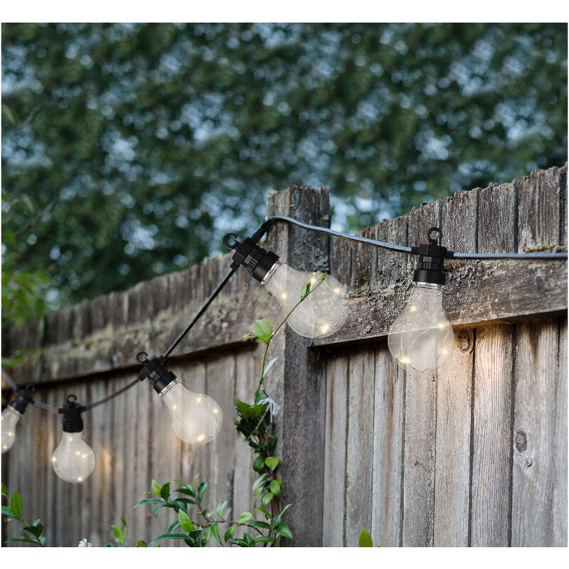 Ampoules guinguette à LED blanc chaud avec LED sur petites perches - LumenXL