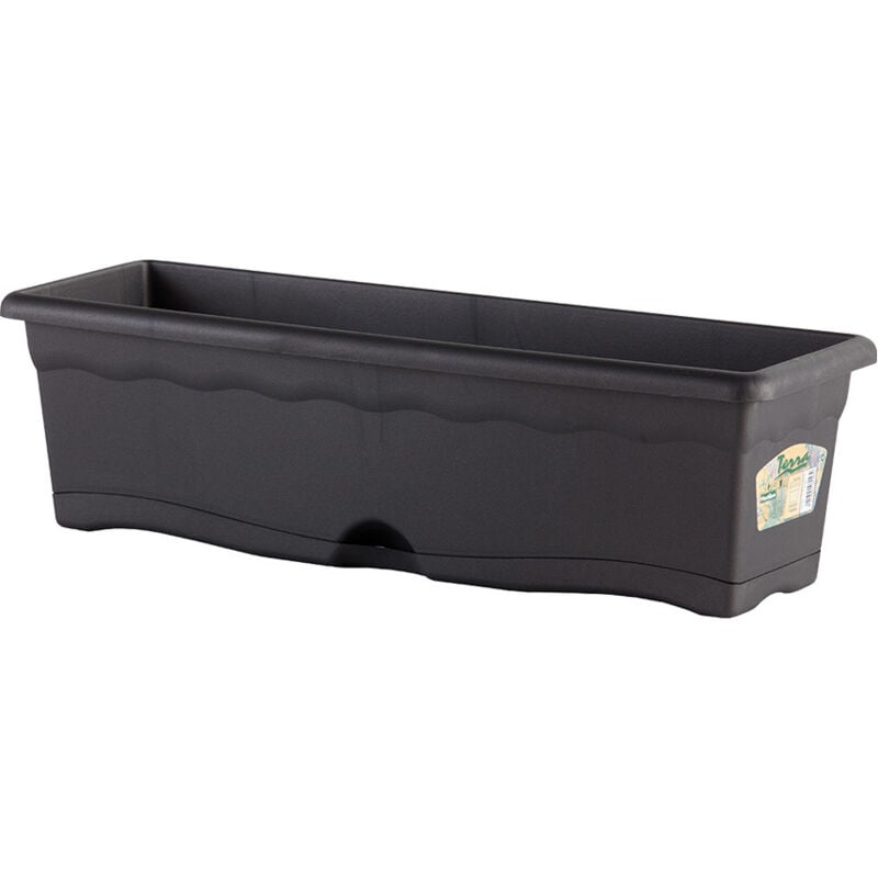 Jardiniere avec soucoupe integree 50x20cm anthracite
