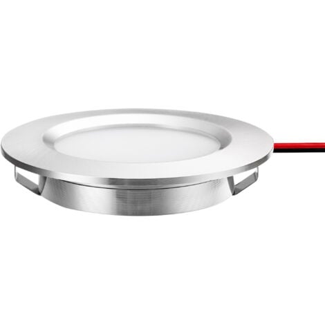 Spot LED Encastrable 55mm Compact Aluminium Brossé 3W DC12V Équivalent 25W - Blanc Naturel 4000K  1 unité