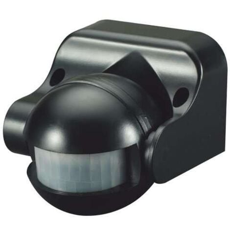 Détecteur de présence Orientable IP44 Noir D:12m 180° Lux:10-2000