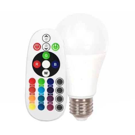 Ampoule Led E27 à LED RGB avec Télécommande 6W rendu 40W