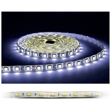 Ruban LED Dimmable DC24V 7 2W m 450lm m 30LED m 180 Etanche IP65 5m Blanc du Jour 6000K