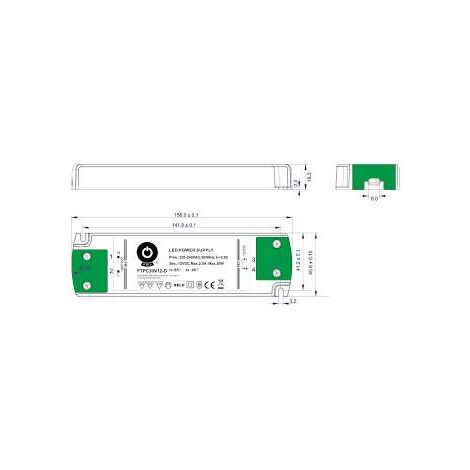 Alimentation LED 12V 30W Dimmable (variable) 2,5A
