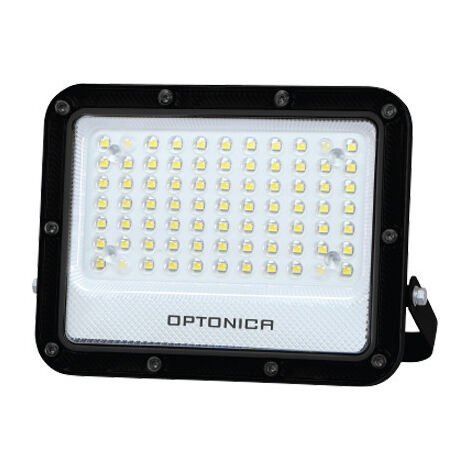 Projecteur LED SMD 50W 5000lm Corps Noir IP65 - Teinte Blanc Chaud 3000K - 202x167x31mm