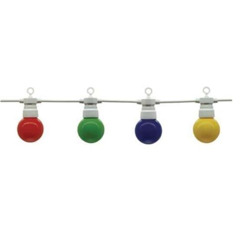 Guirlande Guinguette 10 Ampoules LED Colorées 8m Fil Blanc