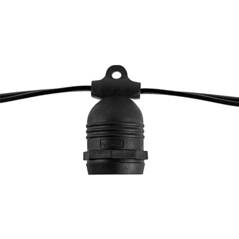 Guirlande Guinguette Noire Fixe IP65 14,4m pour 15 Ampoules E27