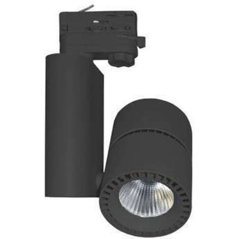 Spot LED Sur Rail Triphasé 30W Vulcan Blanc Blanc Chaud 3000K