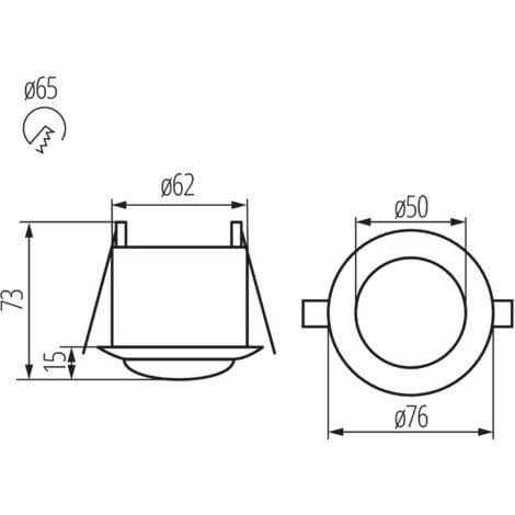 Détecteur de mouvement PIR – 360° – Encastrable plafond – Blanc – Kanlux