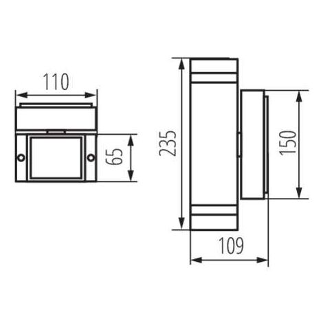 Applique mural pour 2 ampoules GU10 étanche IP44 Gris