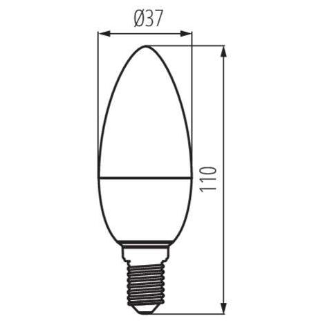 Ampoule LED E14 7,5W C37 équivalent à 60W - Blanc Chaud 2700K