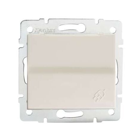 Prise avec Clapet Étanche IP44 Encastrable LOGI Crème