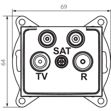 Prise Satellite TV EDISION TVK-801 KIT Terminale TV-R-SAT 3 Connecteurs Avec Cadre