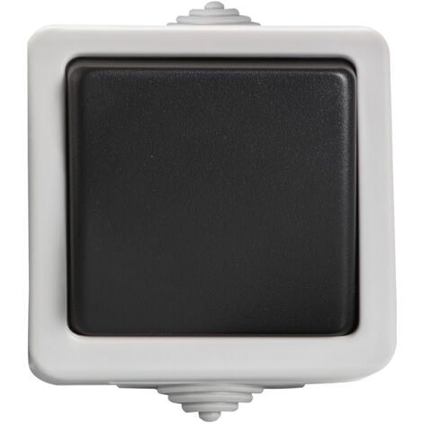 Interrupteur mural étanche IP54 - 1 levier - 250V - Gris - TEKNO