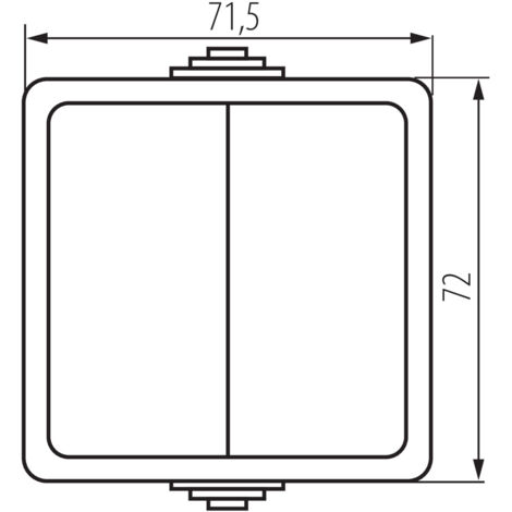 Double commutateur blanc de surface, 2 interrupteurs, bornes à trou, 74 x 72 x 28 mm Double commutateur blanc de surface, 2 interrupteurs, bornes à trou, 74 x 72 x 28 mm