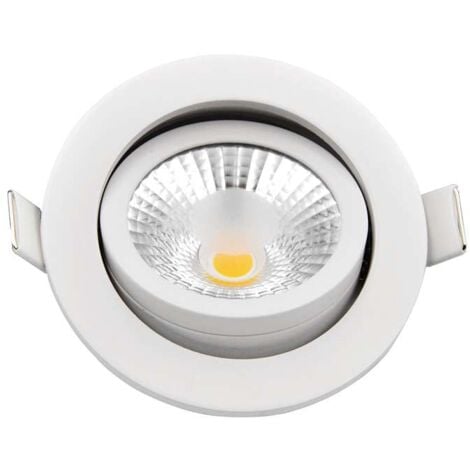 Spot LED Encastrable Orientable Blanc LED 8W (60W) - Blanc Chaud 2700K