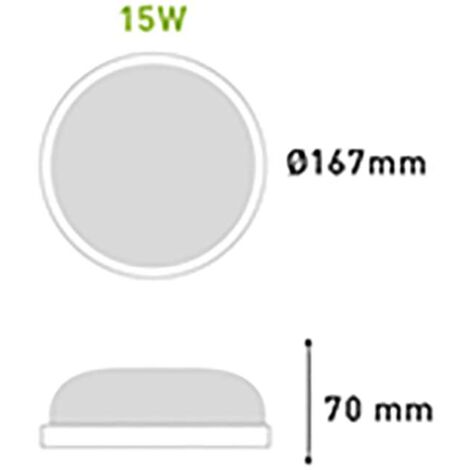 Applique Hublot Ronde LED 15W IP65 Équivalent 100W VALQUIRIA - Blanc du Jour 6000K