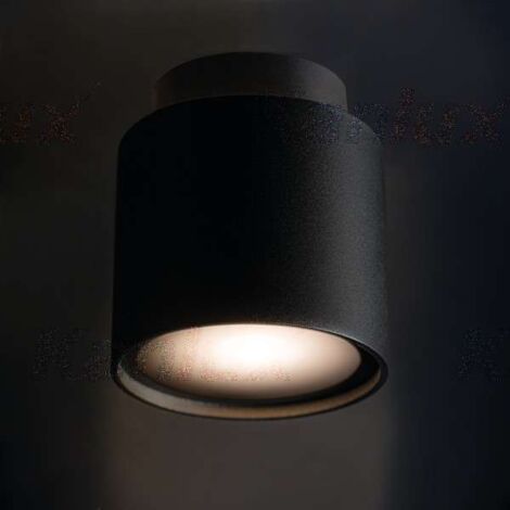 Plafonnier saillie rond pour 1 ampoule GU10 Noir