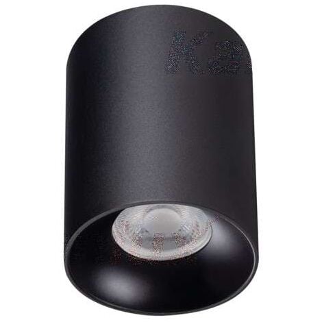 Plafonnier saillie rond pour 1 ampoule GU10 Noir