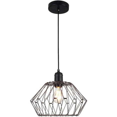 Suspension Luminaire Multiformes Noire E27 Diamètre 285mm avec Câble 1,1m réglable - Suspension d'éclairage intérieur