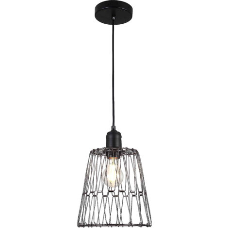 Suspension Luminaire Multiformes Noire E27 Diamètre 285mm avec Câble 1,1m réglable - Suspension d'éclairage intérieur