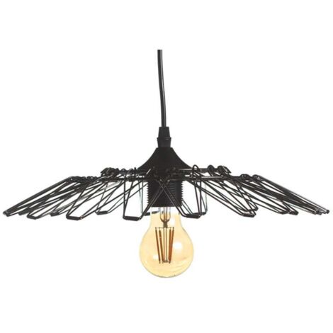Suspension Luminaire Multiformes Noire E27 Diamètre 285mm avec Câble 1,1m réglable - Suspension d'éclairage intérieur