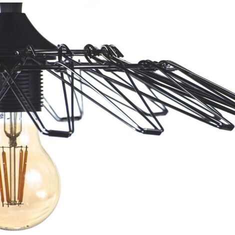 Suspension Luminaire Multiformes Noire E27 Diamètre 285mm avec Câble 1,1m réglable - Suspension d'éclairage intérieur