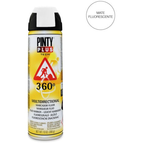 Peinture en aérosol pintyplus tech 650cc marqueur fluo 360° blanc t101
