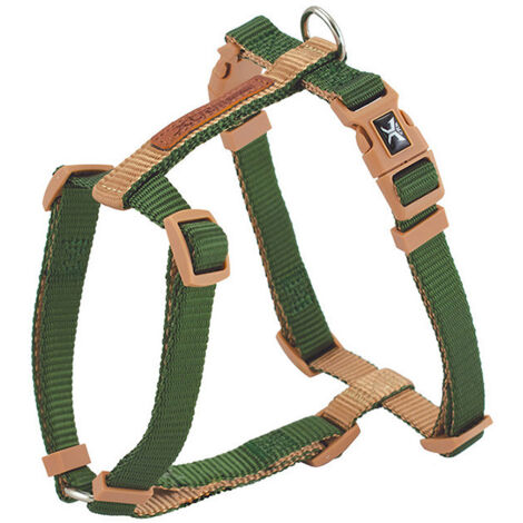 Harnais vert-beige forest british x-trm double premium 45-75cm x 2cm nayeco