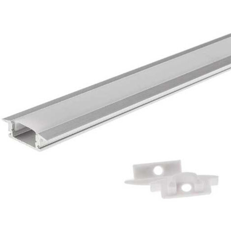 Profilé Aluminium 1m Pour Encastrer Bandes LED – Finition Argent