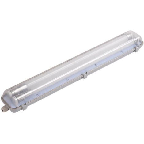 Boitier avec Double Tubes LED T8 2x9W 1600lm (2x18W) 600mm Étanche IP65 - Blanc du 6000K
