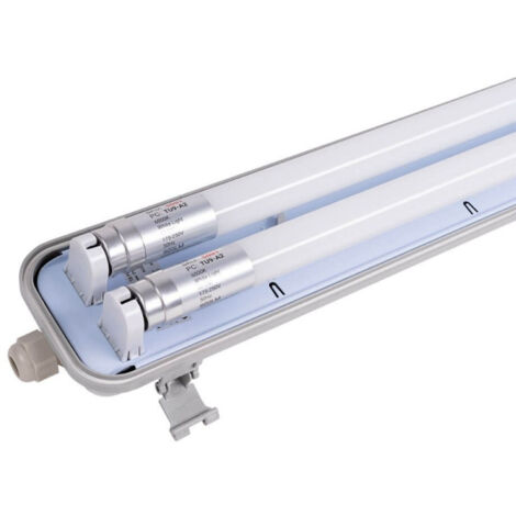 Boitier avec Double Tubes LED T8 2x9W 1600lm (2x18W) 600mm Étanche IP65 - Blanc du 6000K