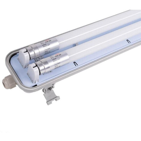 Boitier Double Tubes LED T8 2x9W 1600lm (2x18W) 1200mm Étanche IP65 - Blanc Naturel 4500K