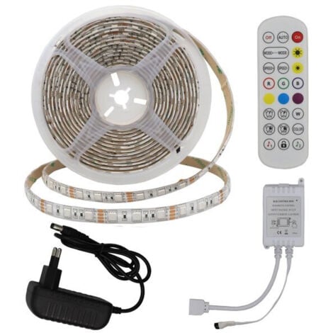 Bande LED 5m 5050 RGB non étanche 7,2W/m