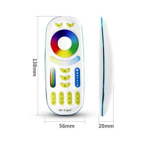 Télécommande RadioFréquence RGB+CCT 4 zones Blanc 092