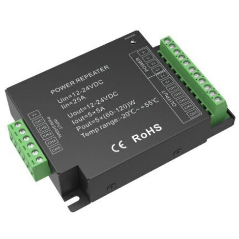 5 Channel Constant Voltage Power Repeater - DC24V - 25,5A - IP20 ...