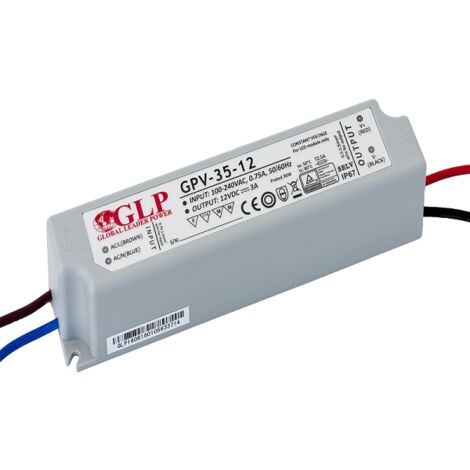 Alimentation LED DC36V 35W 1A Étanche IP67 GLP