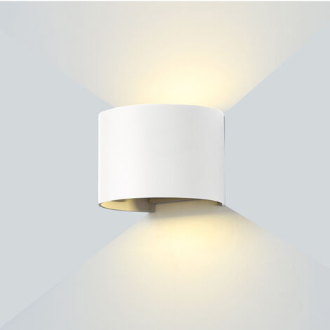 HLFVLITE Applique Murale Extérieure LED, Applique Murale Extérieure Aluminium Up/Down, Lampe Extérieure Étanche IP54 Pour Porche, Balcon, Patio, Garage, 800LM 6400K, Noir