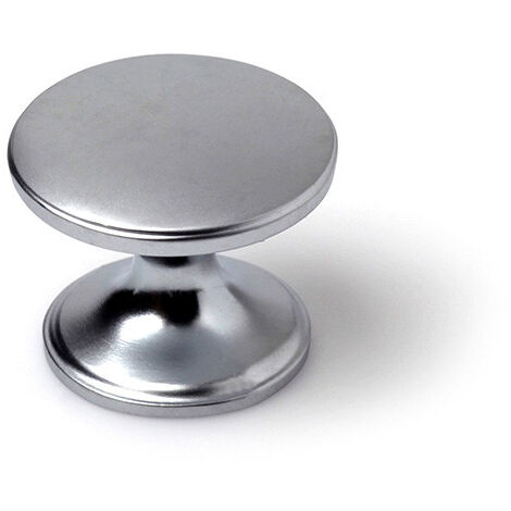 Lot 4 boutons ronds pour meuble métal chromé mat mod.756 ø33mm. rei