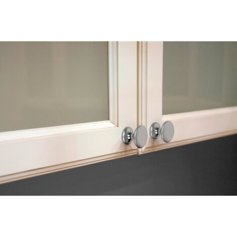 Lot 4 boutons ronds pour meuble métal chromé mat mod.756 ø33mm. rei