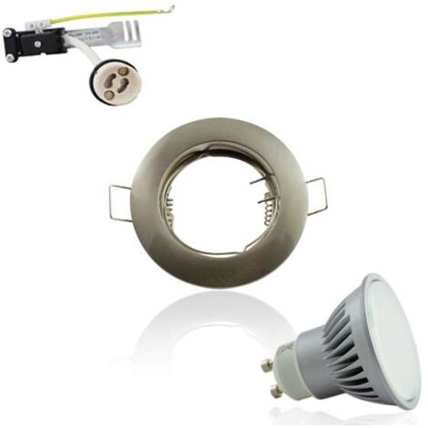 Spot Encastrable GU10 Rond Aluminium fixe 4W 2700K Angle Large 120°