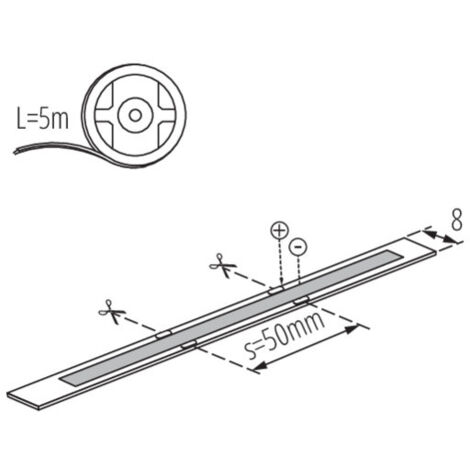 Ruban LED 10W/m 1m/1000lm 5m IP20 - Blanc Naturel 4000K