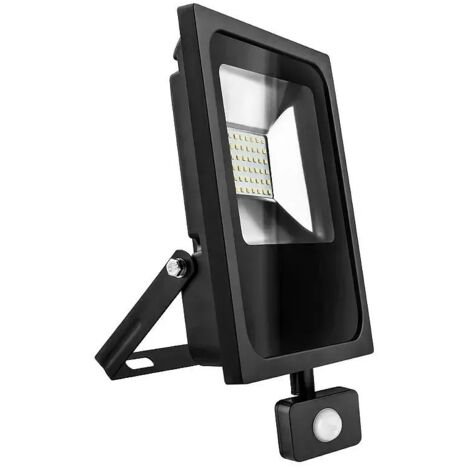 Proyector LED con sensor negro Matel 10W (Fría y Cálida) - Luz fría 6400K