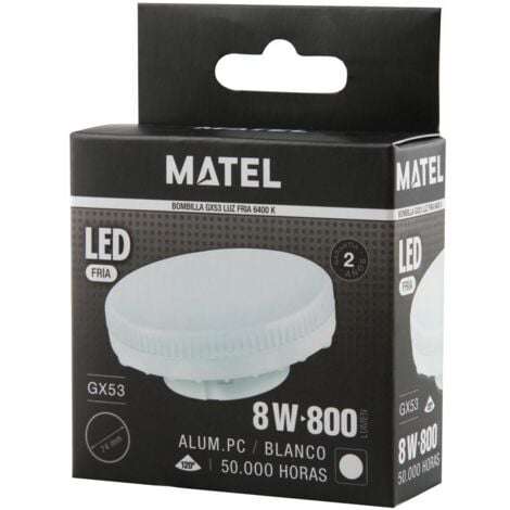 Bombilla LED GX53 8W Fría Matel