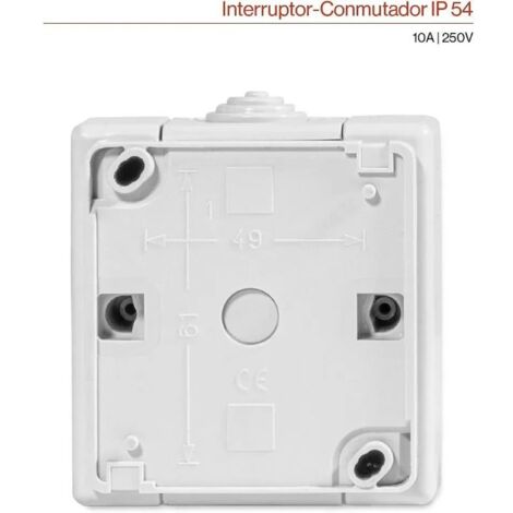 Interruptor Conmutador blanco de empotrar 10A 250V Famatel 9302