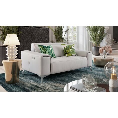 Sofanella Leder 2-Sitzer Sofa Mini BELLA  Rot 17 x 100 x 78 cm  Füße: Matt-Schwarz