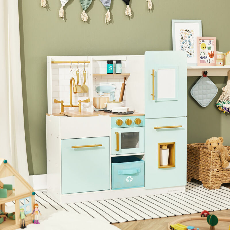 HOMCOM Cucina Giocattolo per Bambini in Legno Età 3+ - Nero - HomCom -  Cucina - Giocattoli