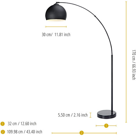 Lampada da terra LED Illuminazione Negra Moderna Arquer Teamson Home VN-L00013-EU