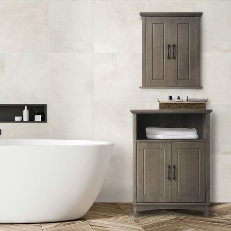 Costway Mobile da bagno alto indipendente con scomparto aperto