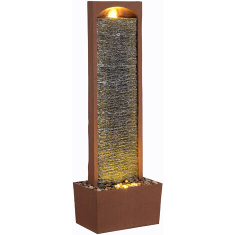 Teamson Home Fontana a Cascata Ardesia Rossa LED Design per Patio e Giardino