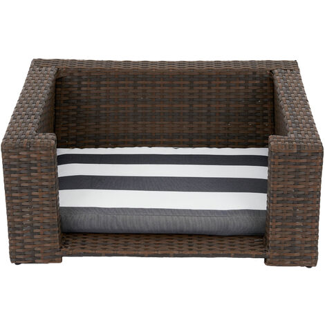 Teamson Pets Clotho Interno Esterno Rattan Lettino Per Gatti o Cani Di Piccola Taglia Con Cuscino Lavabile Rimovibile Marrone/Crema ST-N10005-UK